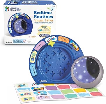 Learning Resources Bedtime Routines - Visual Timer for Kids, Night Light, Time Management Tools for Daily Organization, Count Down Clock, Homeschool Supplies