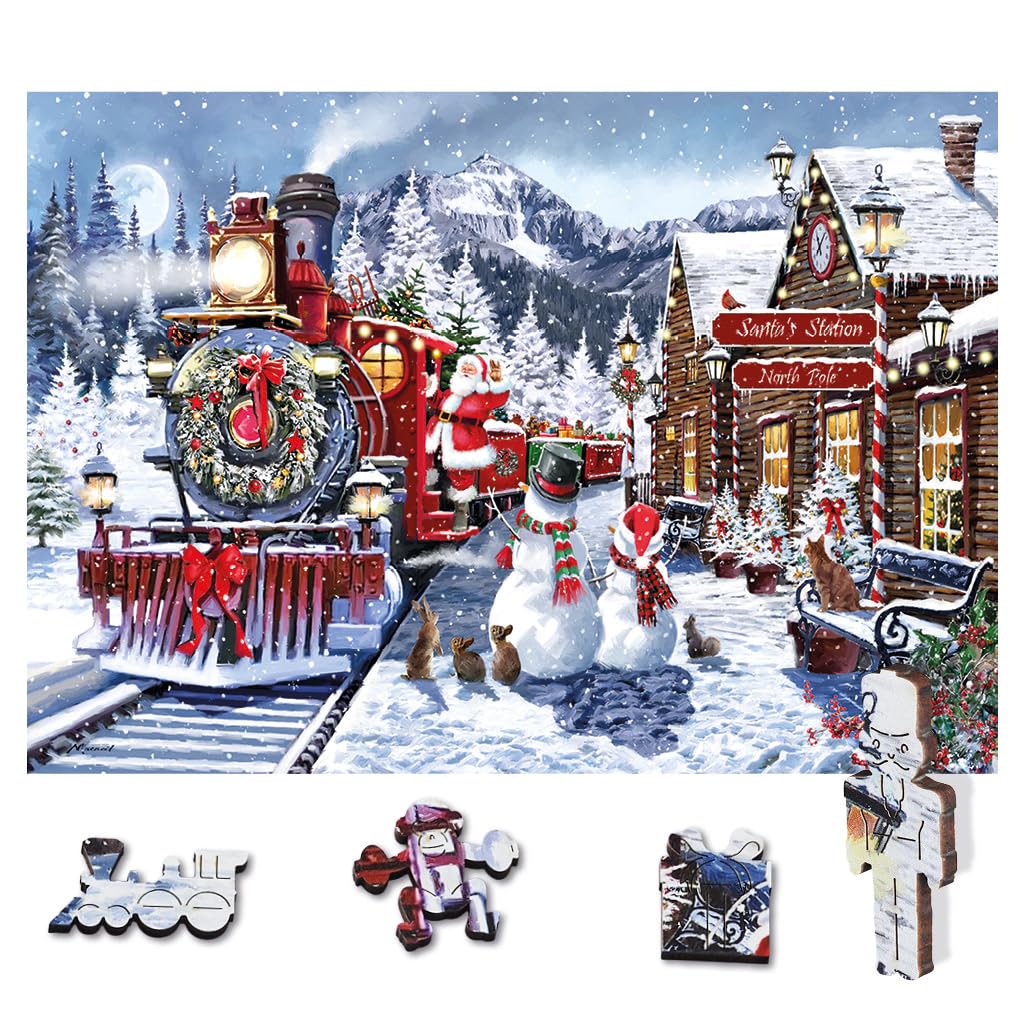 Wentworth Wooden Puzzles, Santa's Station - 250 Pcs Adult Jigsaw Puzzle