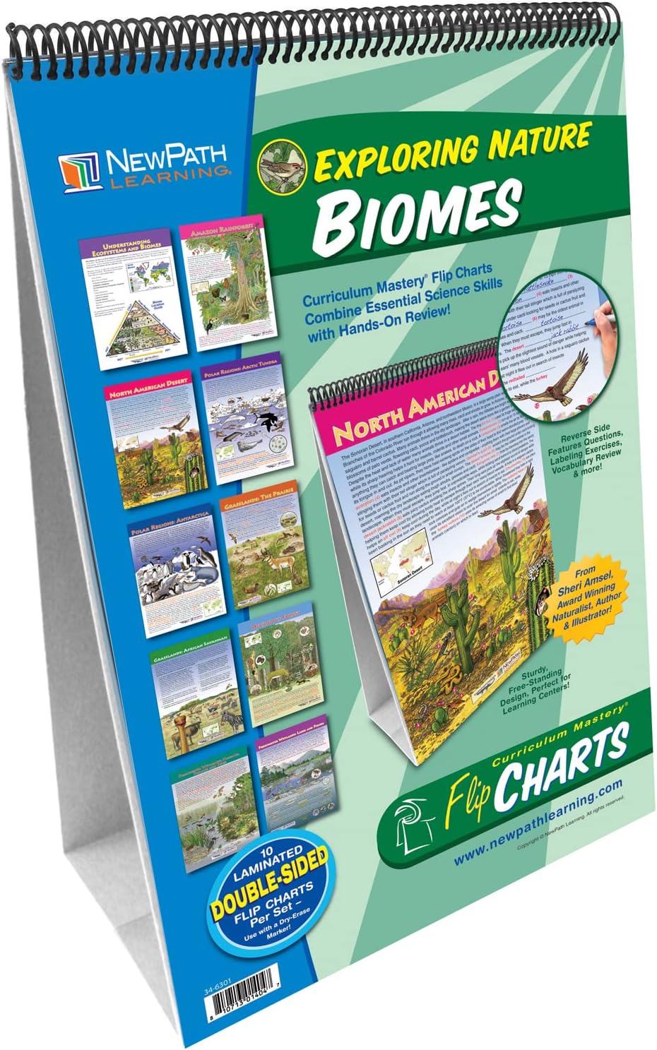 NewPath Learning 10 Piece Biomes Curriculum Mastery Flip Chart Set, Grade 5-10