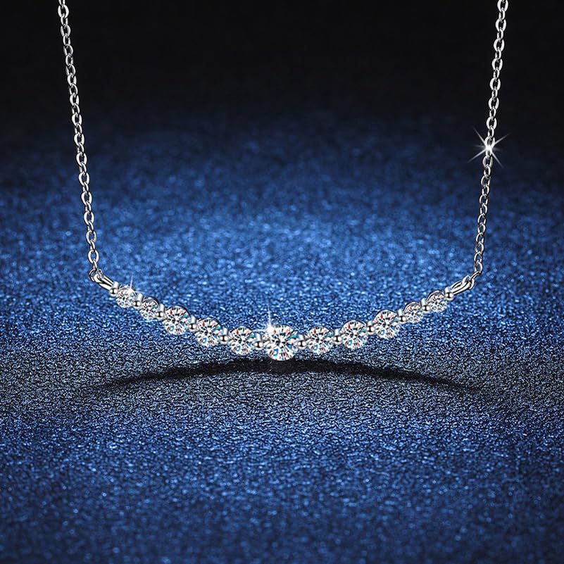Image of Shining Diva Fashion Valentine Gift For Girlfriend Stylish Silver Plated Crystal Chain Pendant Necklace for Women and Girls