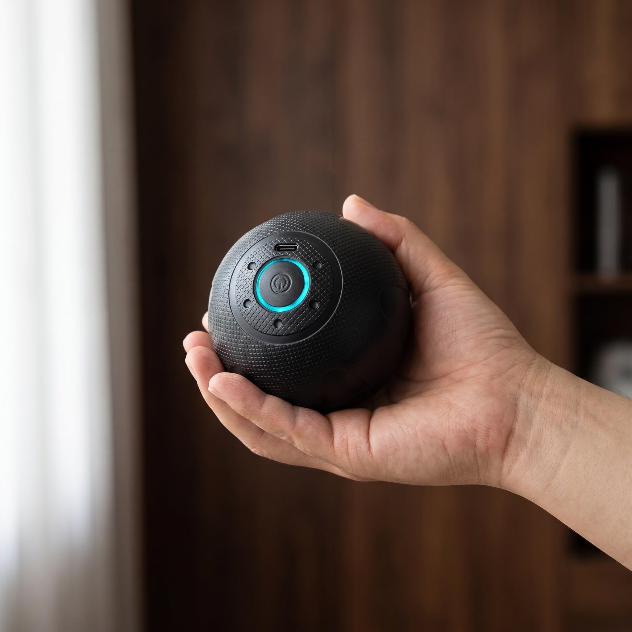 Pelota de masaje vibratoria eléctrica, 5 velocidades, recuperación