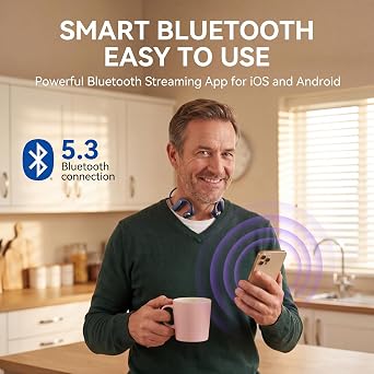 UItroting Semi-In-Ear Open-Fit Hearing Aid for Seniors & Adults 18+,Wireless, App-Controlled,Rechargeable OTC Bluetooth Hearing Aids,Comfortable,3 Frequency Modes Music & Calls