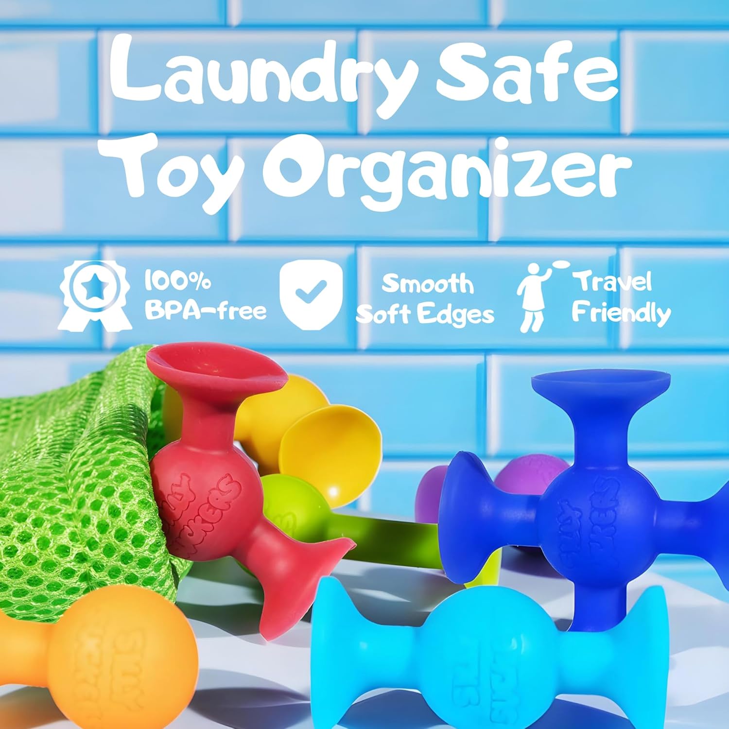 50 Pcs Baby Suction Toys - Fun Baby Bath Toys, Squigz, Bath Toys for Toddlers, Educational Toddler Sensory Toys, Interactive Play of Building Toys, Montessori Toys Stocking Stuffers for Kids