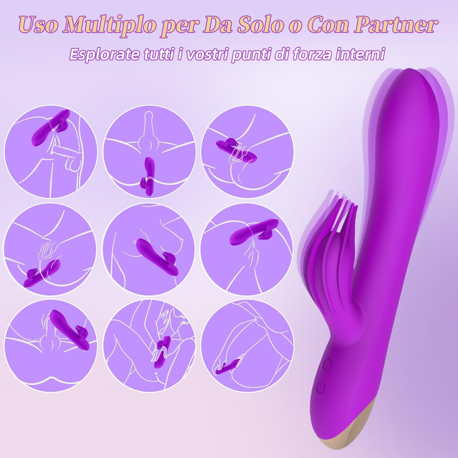 Vibratoreper Donna Professionale Clotoride Grandi Sex Toys 10 Modo Vibratoriper Donne Punto G Squirting Dildo Realistico Vibratore Rabbit Sexytoysys Donna Coppia Uomo Stimolatore per Clitoride(Viola)