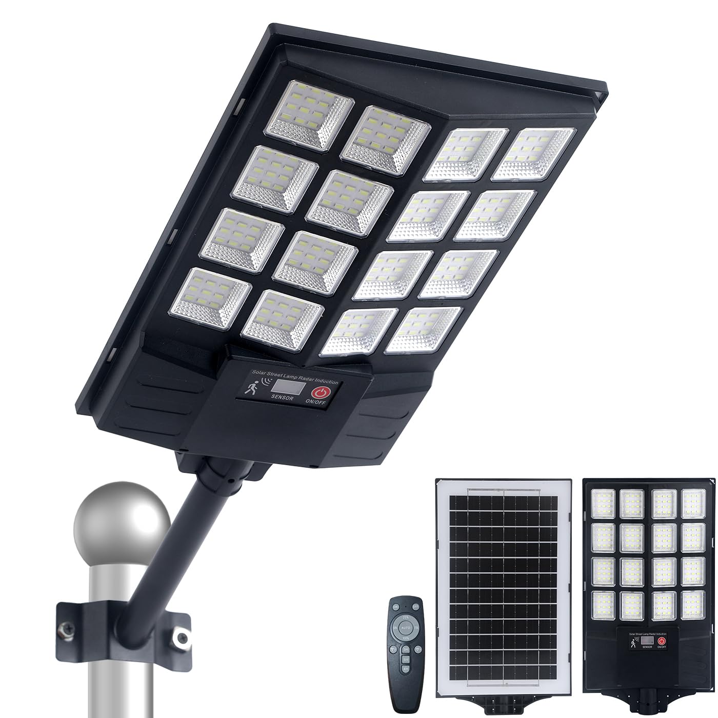 TrAdE Shop Traesio - Faro Stradale Led Solare 100 W Luce 6500k Lampione Sensore Movimento Sl 100w Ss 40449036 - Foto 8