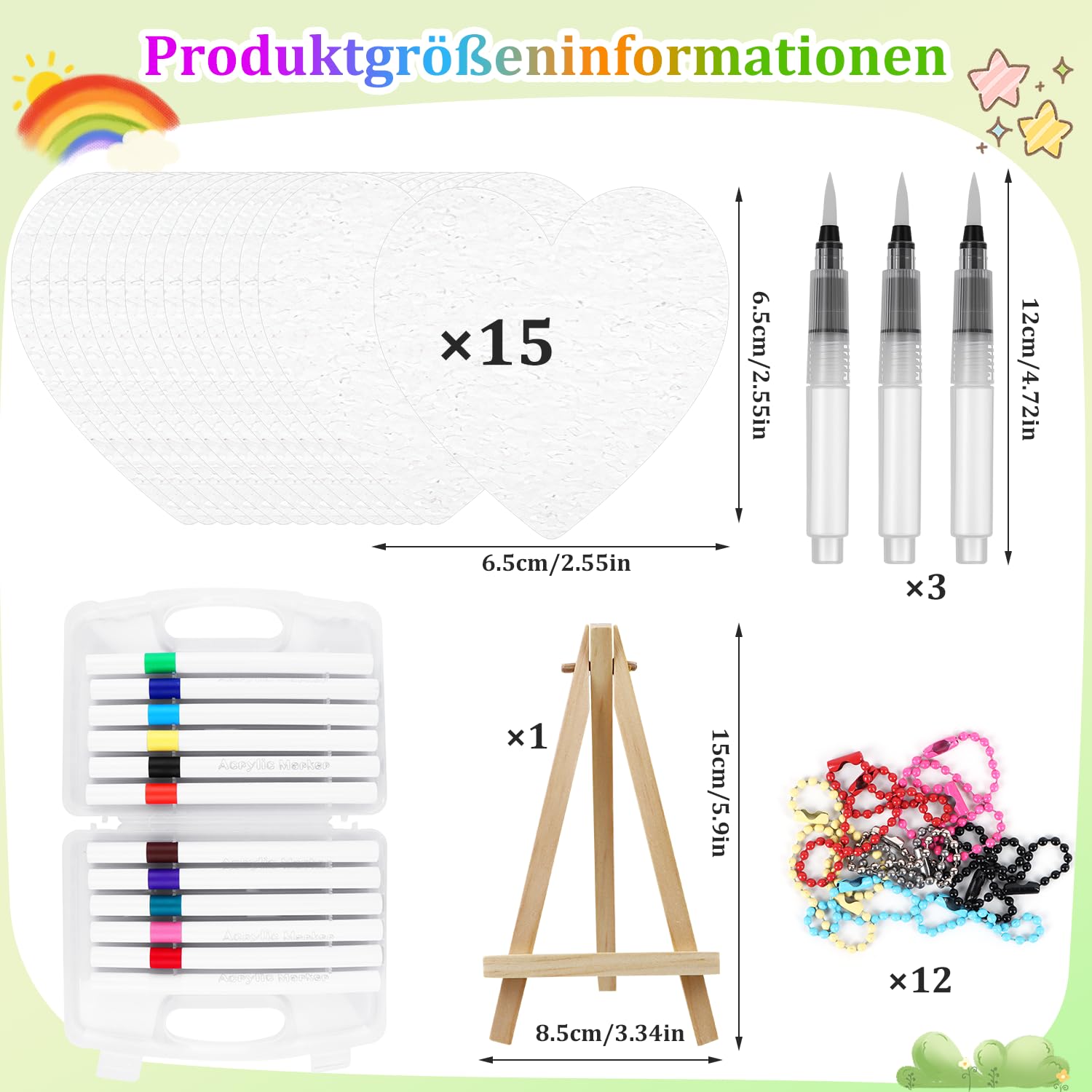 Confezione Da 67 Pezzi Di Pittura Magica 3D Con Schiuma, Per Bambini, Con 30 Fogli Schiuma, 24 Pennarelli, Forbici E Custodia, Kit Creativo Fai Da Te - 3