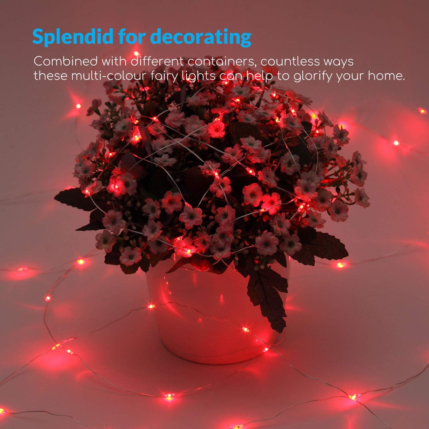 Homestarry Fairy Lights Plug in Multi Color Change Remote String Lights Fairy Lights with Timer, 33 ft 100 LEDs Firefly Twinkle Lights for Indoor, Bedroom, Party, Wedding, Christmas Decor, 16 Color