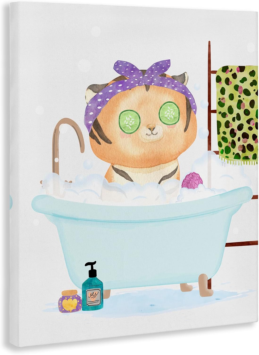 Stupell Industries 'Children's Tiger Bubble Bath Cute Safari'| Canvas Art