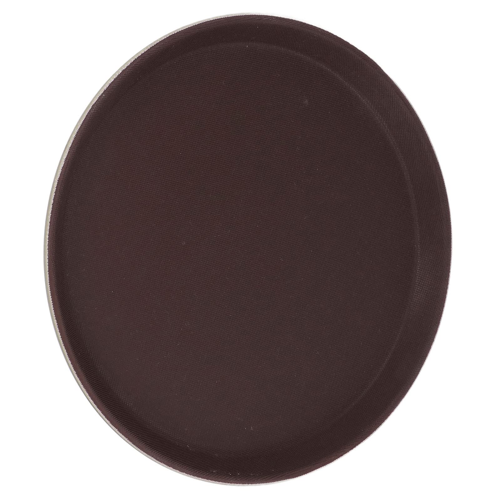 Bandeja redonda para servir con base de goma antideslizante, resistente al calor, para alimentos fríos y calientes, apilable, bar, cafetería, bandeja para servir, 40 cm, diseño de fibra de vidrio