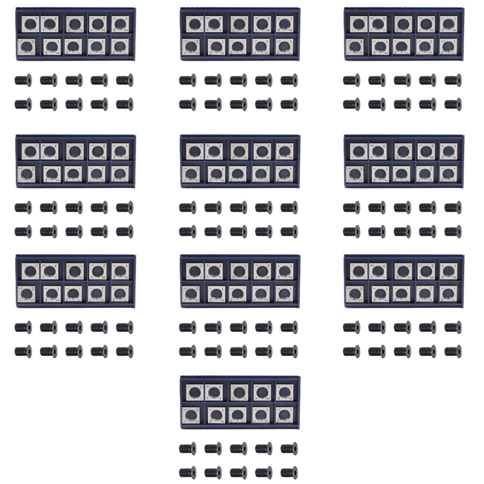 Jnchdghwa Silver 100Pcs 14Mm Square Straight Carbide Cutter Insert With 100Pcs M610mm Screws For Wood Working Spiral