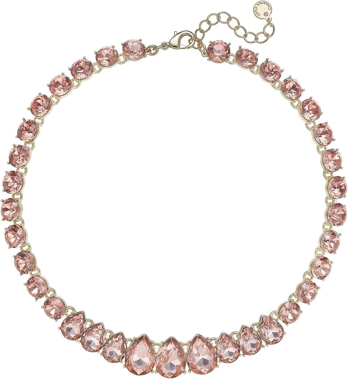 Charter Club Crystal Collar Necklace, 16" + 2" Extender Rose Peach