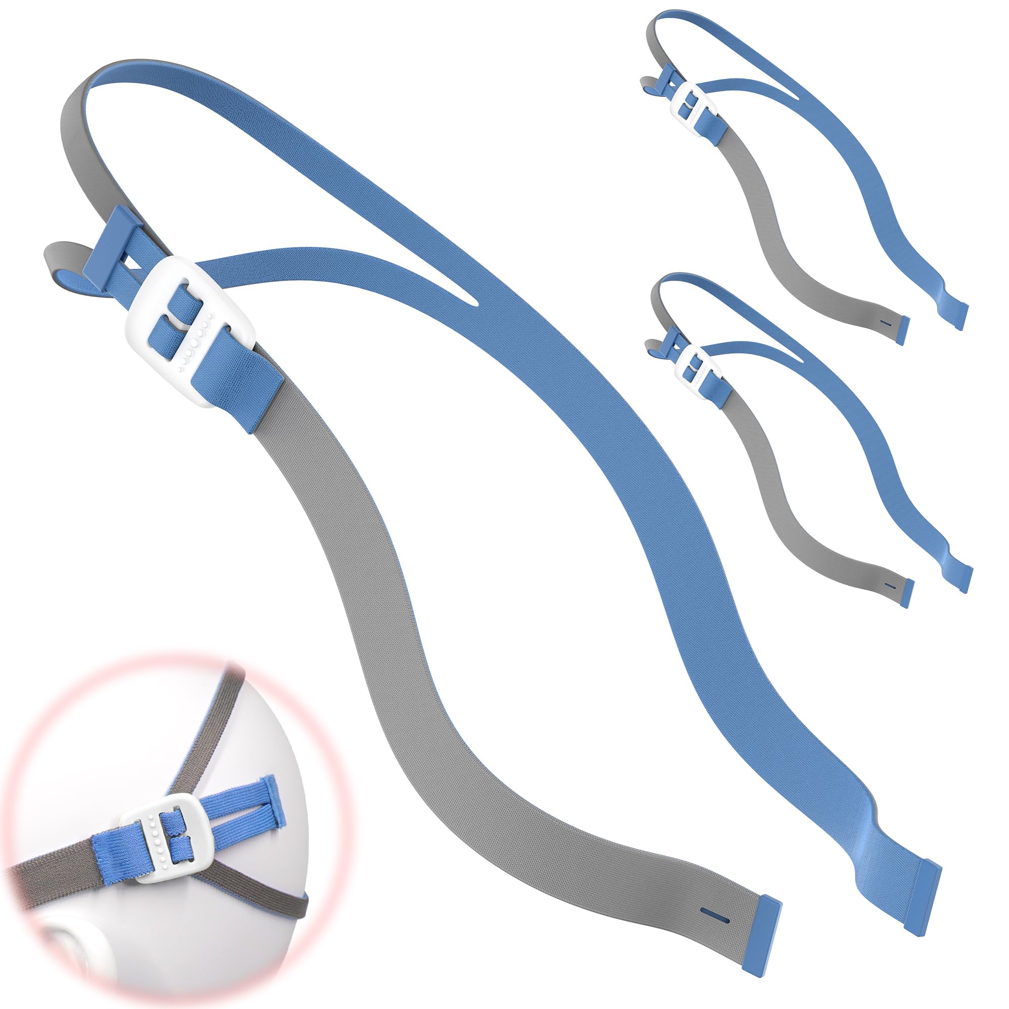 3 Paquets de Harnais de Dernière Version Compatible avec Airfit P10 N30 - Sangle P10 N30 Améliorée, Sangles d'ajustement Super élastiques, Harnais CPAP de Haute Qualité de BlessEase. (Pack de 3)