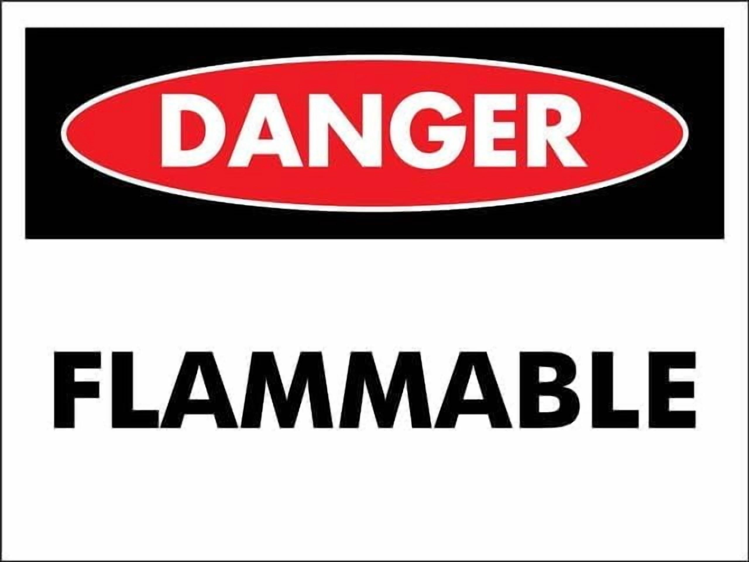 (2-Pack) Metal Tin Sign Danger Flammable Sign Rustic Sign Home Outdoor Art Wall Decorations For Cafe Bar Kitchen 12X8 Inch