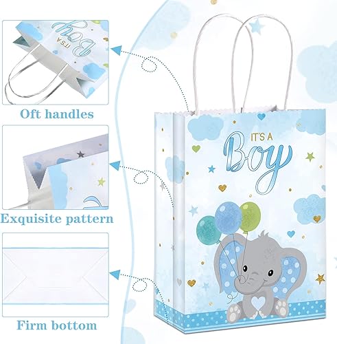Miniatura 3 de Zonon Paquete de 16 bolsas de regalo para baby shower, bolsas de fiesta de elefantes, bolsas de regalos de bebé, bolsas de recuerdos de fiesta