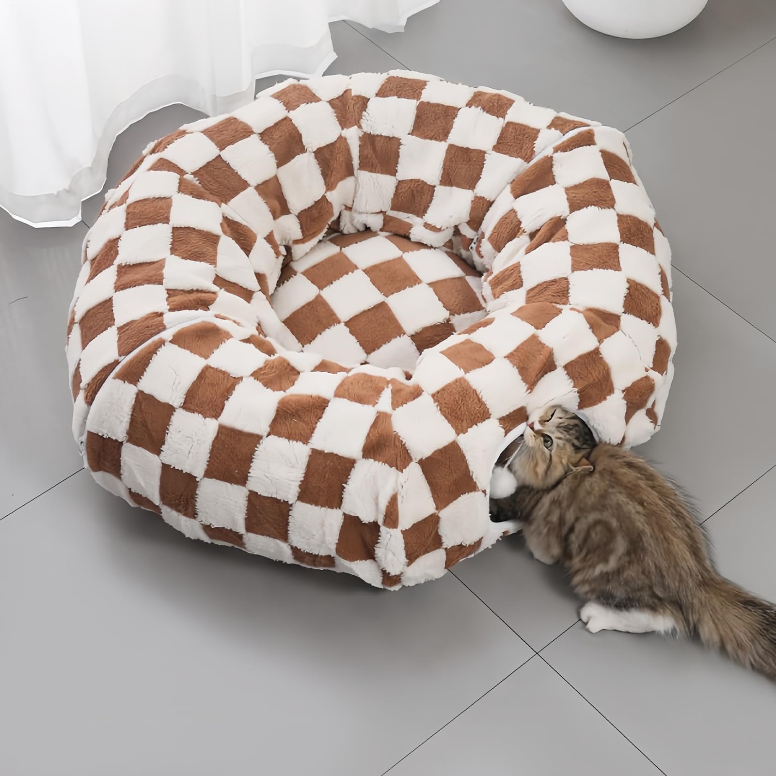 Tunnel Donut Chat Avec Balle Et Coussin Amovible