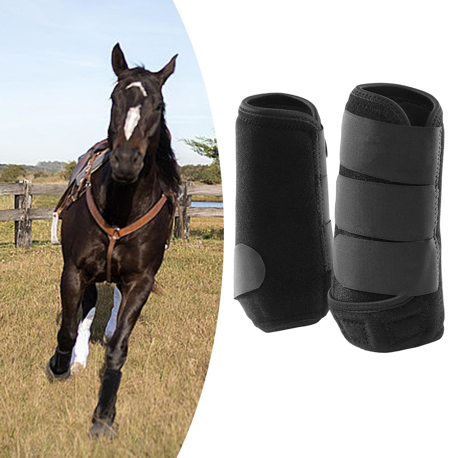 2X Protectores de Patas Delanteras y traseras para Caballos, con absorción de Impacto, para Entrenamiento, equitación y Equipo Ecuestre