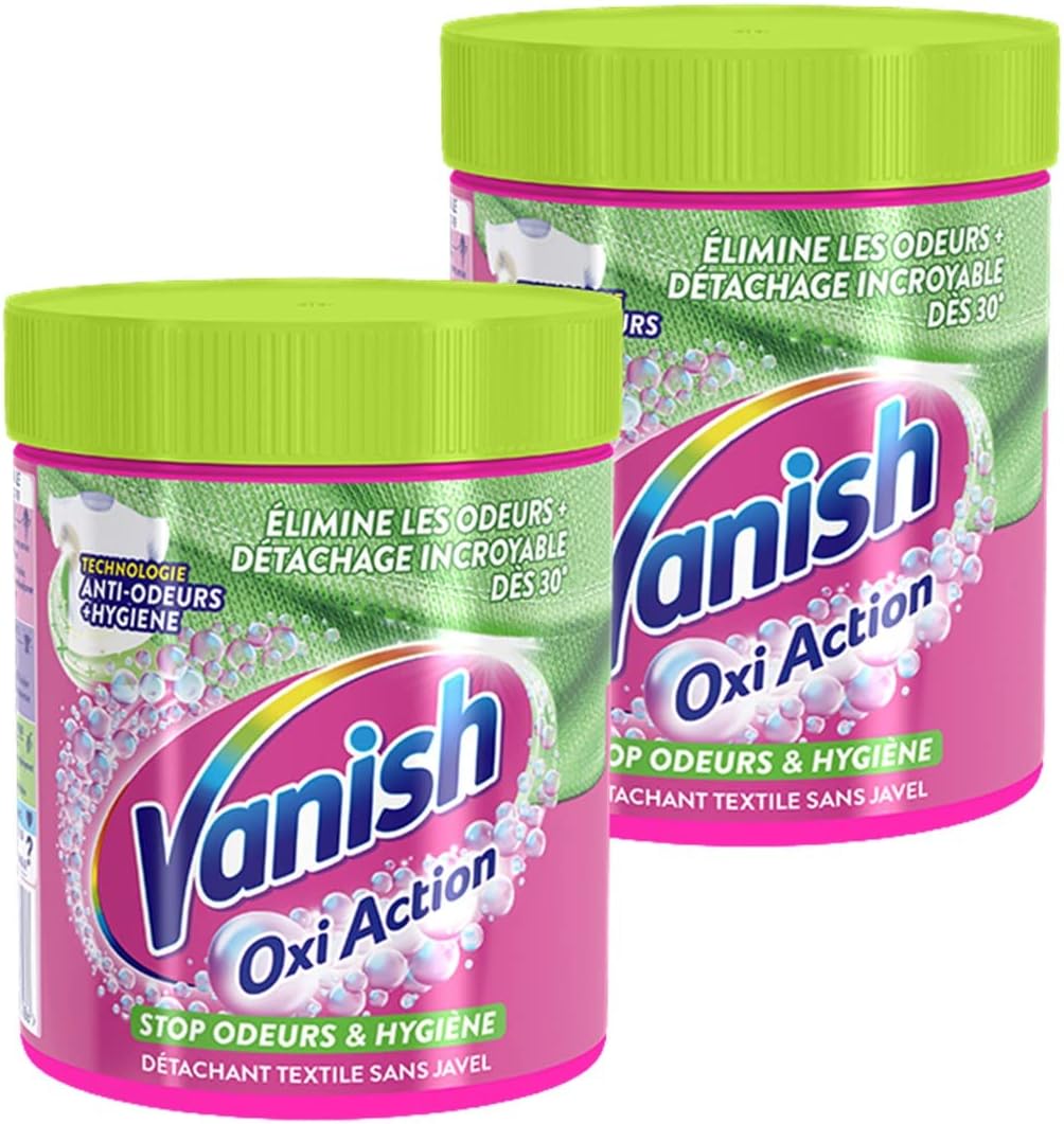 VANISH Set of 2 Textile Stain Remover Powder Stop Odour 470 g Amazon