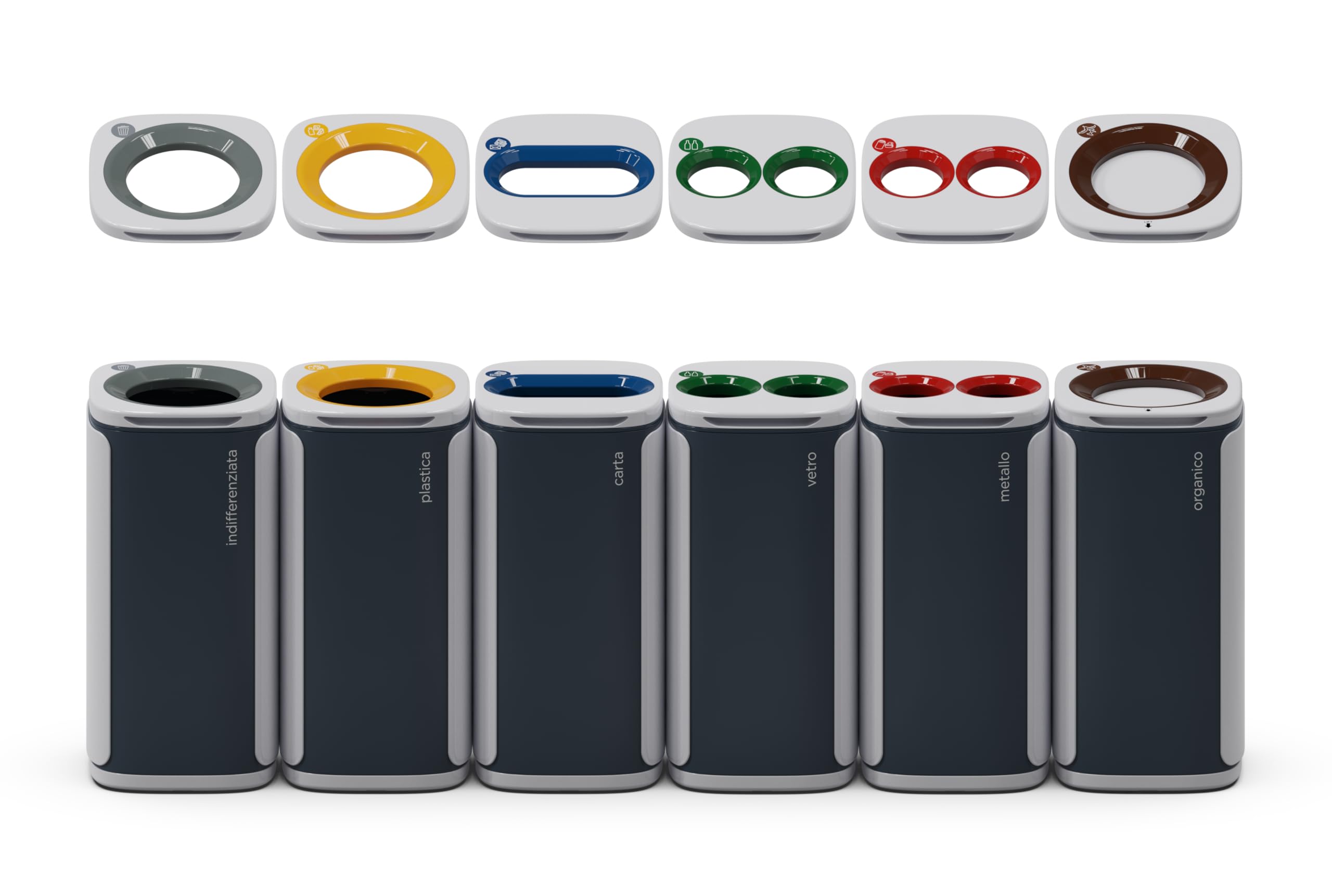 KOBRA WASTEE Cestino Rifiuti, Spazzatura Design, Bidone Raccolta Differenziata Vetro, Pattumiera 60 Litri, Contenitore per Interno o Esterno, con Magneti, 100% Made in Italy (Verde Menta)