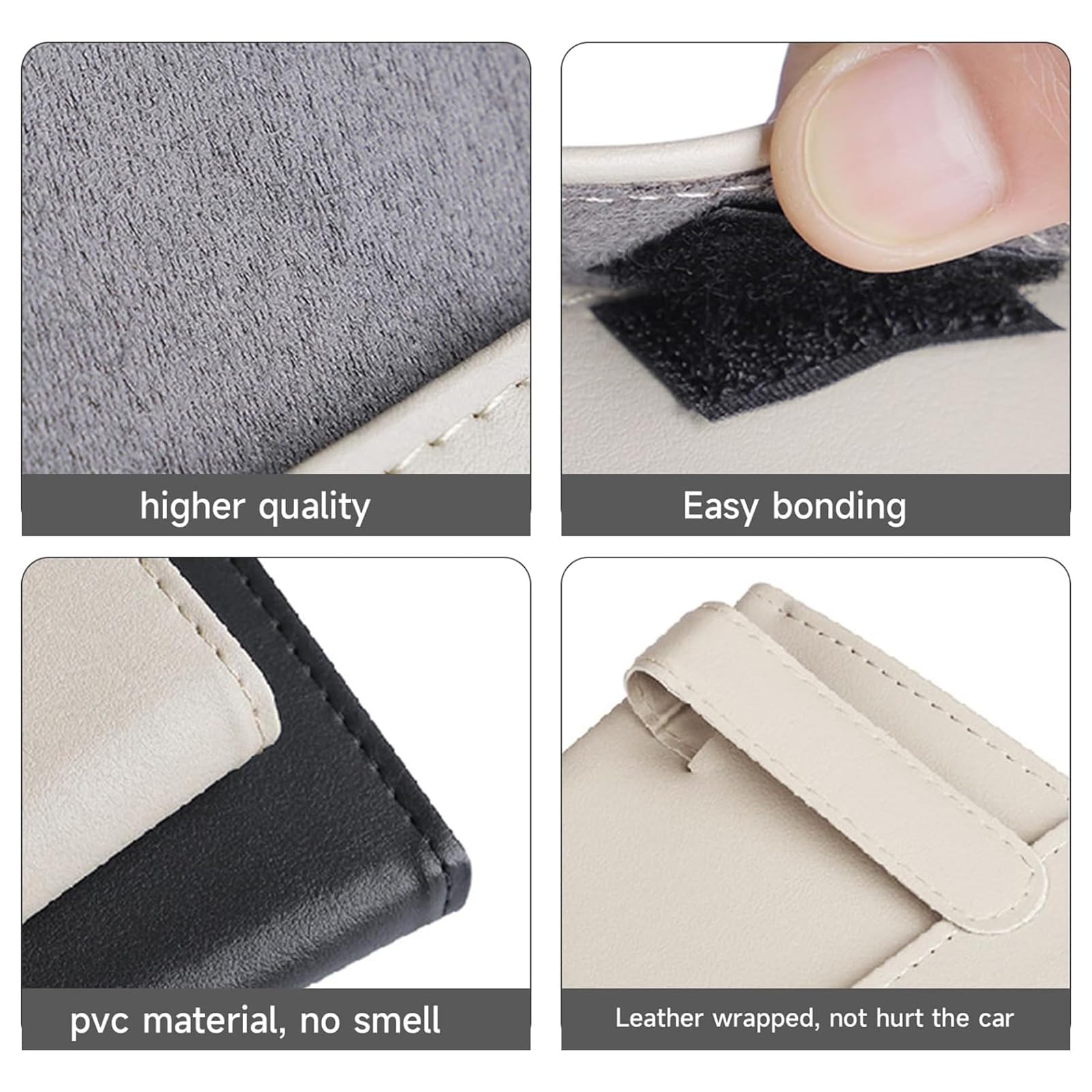 PANCA Car Tissue Holder for Sun Visor, Refillable PU Leather Napkin Box | Car Tissue Paper Holder for Dashboard, Seatback, Door | Interior Hanging Organizer for Car SUV Truck (Black) - Image 5 thumbnail