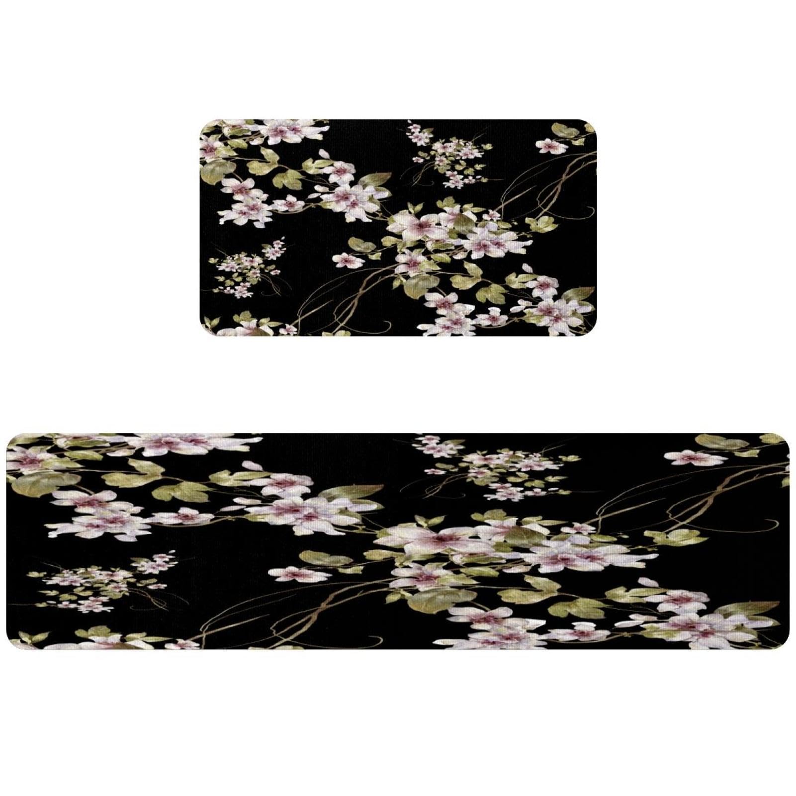 Alfombrillas de cocina de diseño floral elegante y alta absorción set de 2 VAPOKF