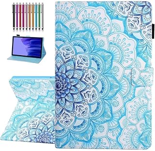 YUNHOTIC Case for Samsung Galaxy Tab A7 Lite 8.7 inch [SM-T220/T225/T227 ] Auto Wake/Sleep, Premium PU Leather Folding Stand Cover with Pen Holder & Multiple Viewing Angles - Mandala