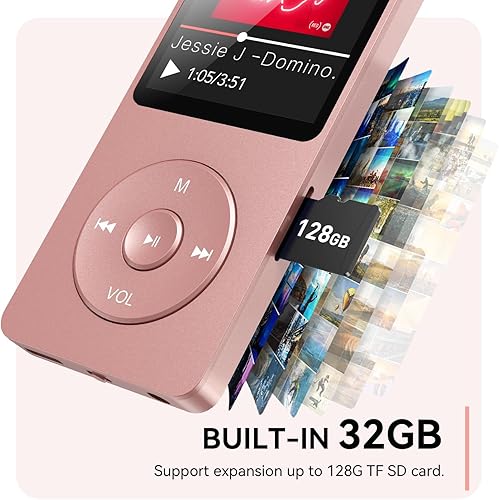 Miniatura 5 de AGPTEK Reproductor de MP3 A02 con Bluetooth 5.3, pantalla de 1.8 pulgadas, reproductor de música portátil con altavoz, radio FM, grabadora de voz,