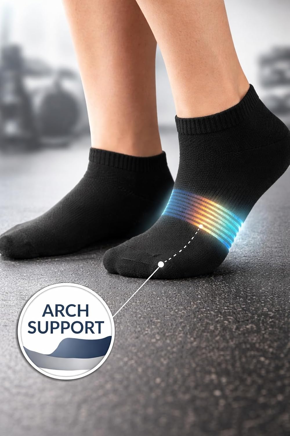 Cotton Blend Athletic Ankle Socks, Low-Cut Cushioned Running Training Socks for Women 4 Pair - Image 5