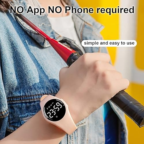 Miniatura 2 de Reloj deportivo con podómetro para niños, sin aplicaciónBluetooth, reloj deportivo recargable con batería de 21 días, reloj impermeable IP68 con