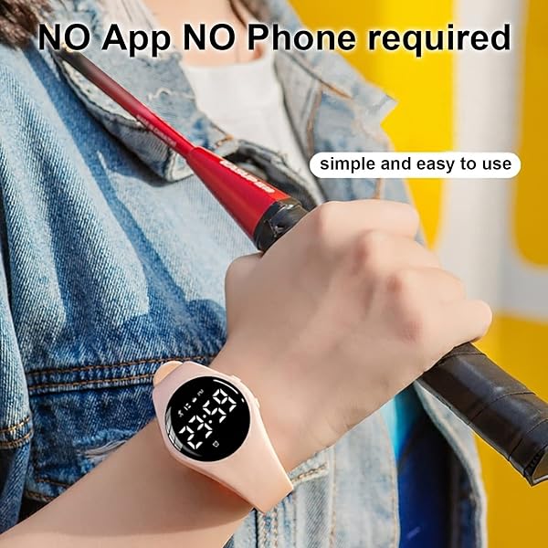 HUYVMAY Non Connectée Podomètre Montres sans App, Montre Rechargeable à Durée de Vie de la Batterie de 20 Jours, Enfants Montres Numériques IP68 Etanche avec 3 Réveils pour Garçons et Filles Enfants - 2