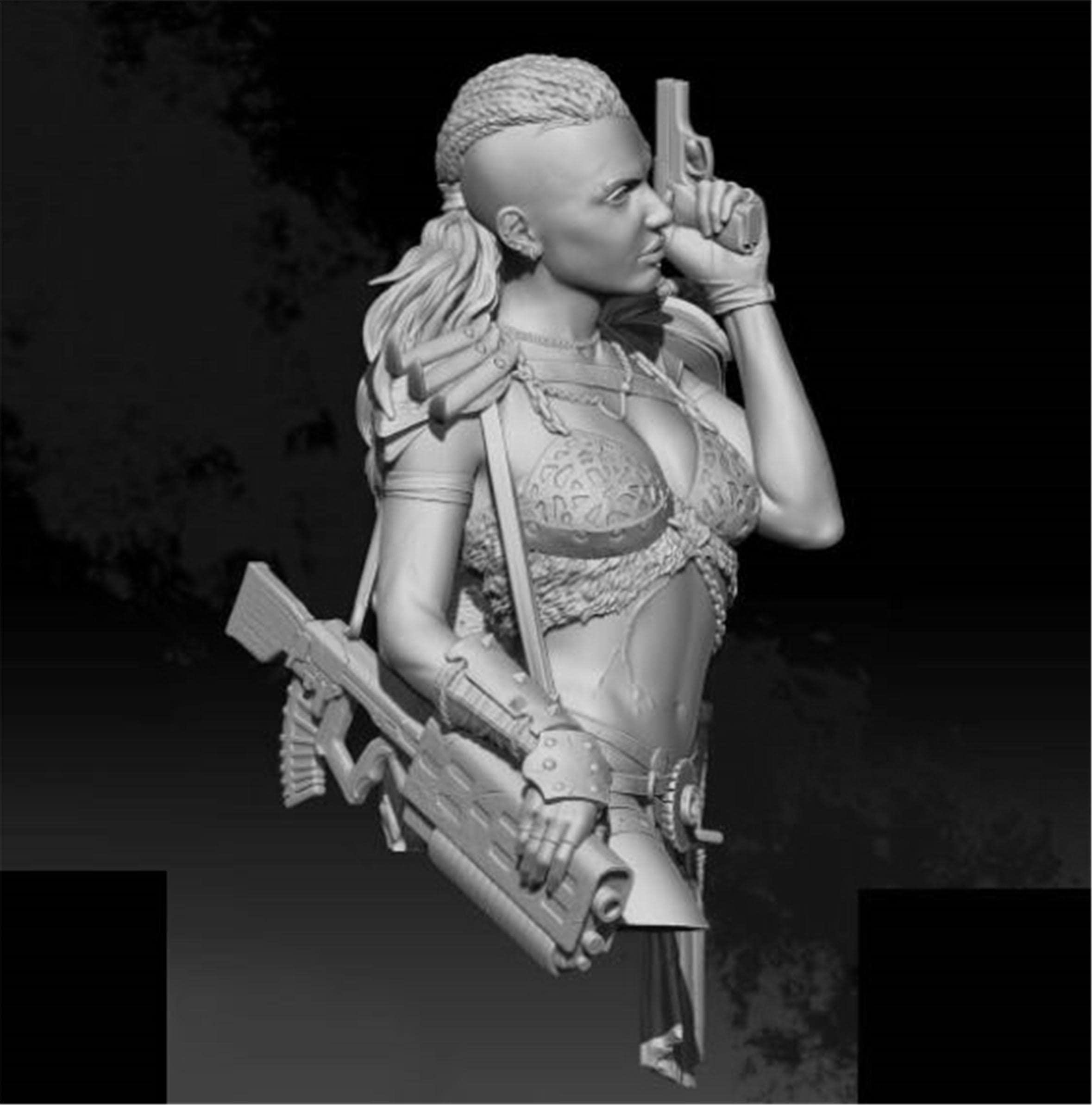 1/10 Ancient Fantasy Female Warrior Bust Resin Character Soldier Model, Unassembled and Unpainted Miniature Kit //Vl2-79 Goodmoel