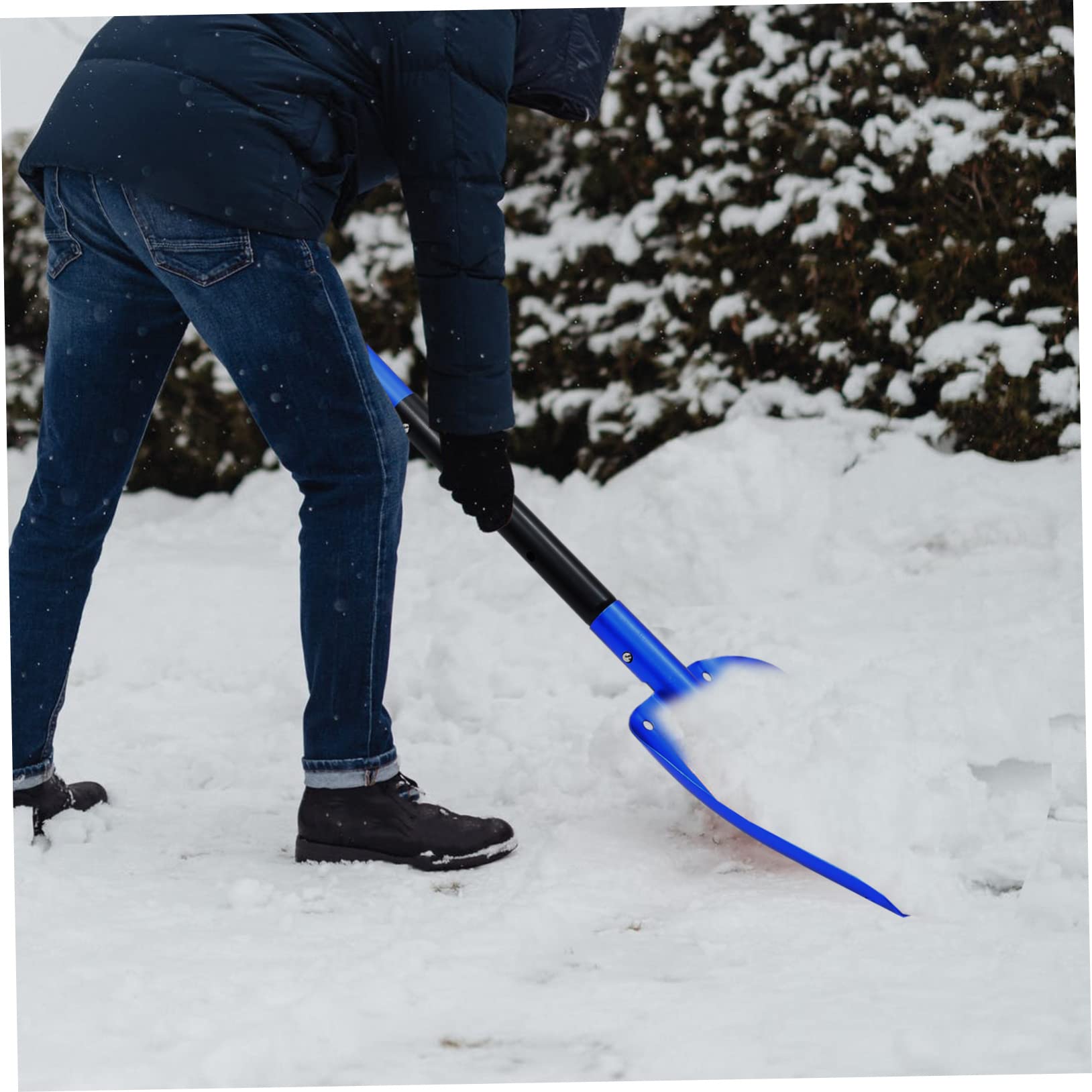 Pala da Neve Pieghevole in Lega di Alluminio, Blu, 1 Pezzo | Manico Ergonomico, per Uso in Condizioni Nevose, Attrezzo Multifunzione per Ghiaccio e Terra