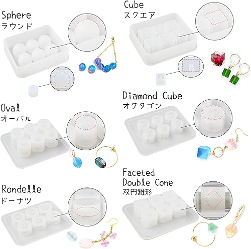 Miniatura 5 de Molde de resina epoxi Funshowcase con agujero para las joyas, arcilla polimérica, fabricación de jabón, proyectos de manualidades de gemas de