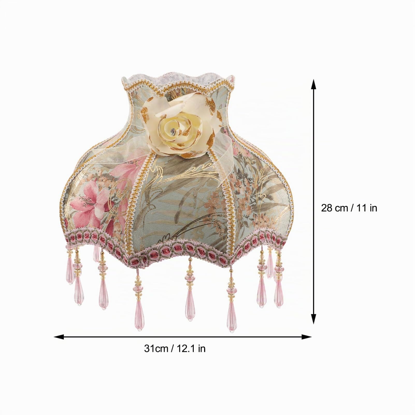 Ciieeo Paralume Camera da Letto e Lampada da Tavolo E27 per Soggiorno Stile Europeo Leggero Design Floreale Delicato
