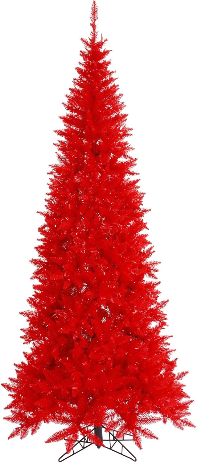 Vickerman 4.5' Red Fir Slim Artificial Christmas Tree Unlit, Seasonal Indoor Home Decor