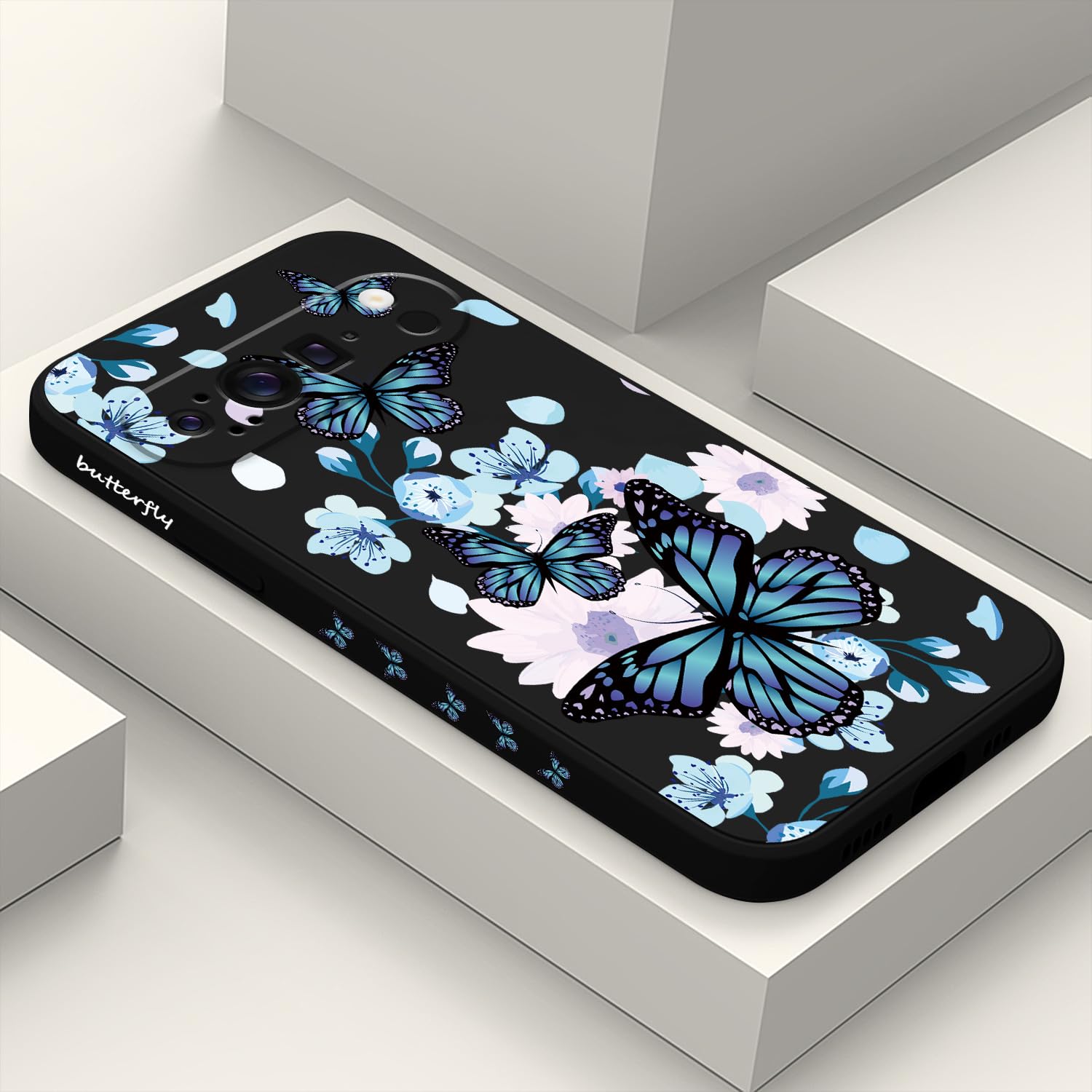Coque Google Pixel 9 Pro silicone LEECG fine papillon aurore noir - 8