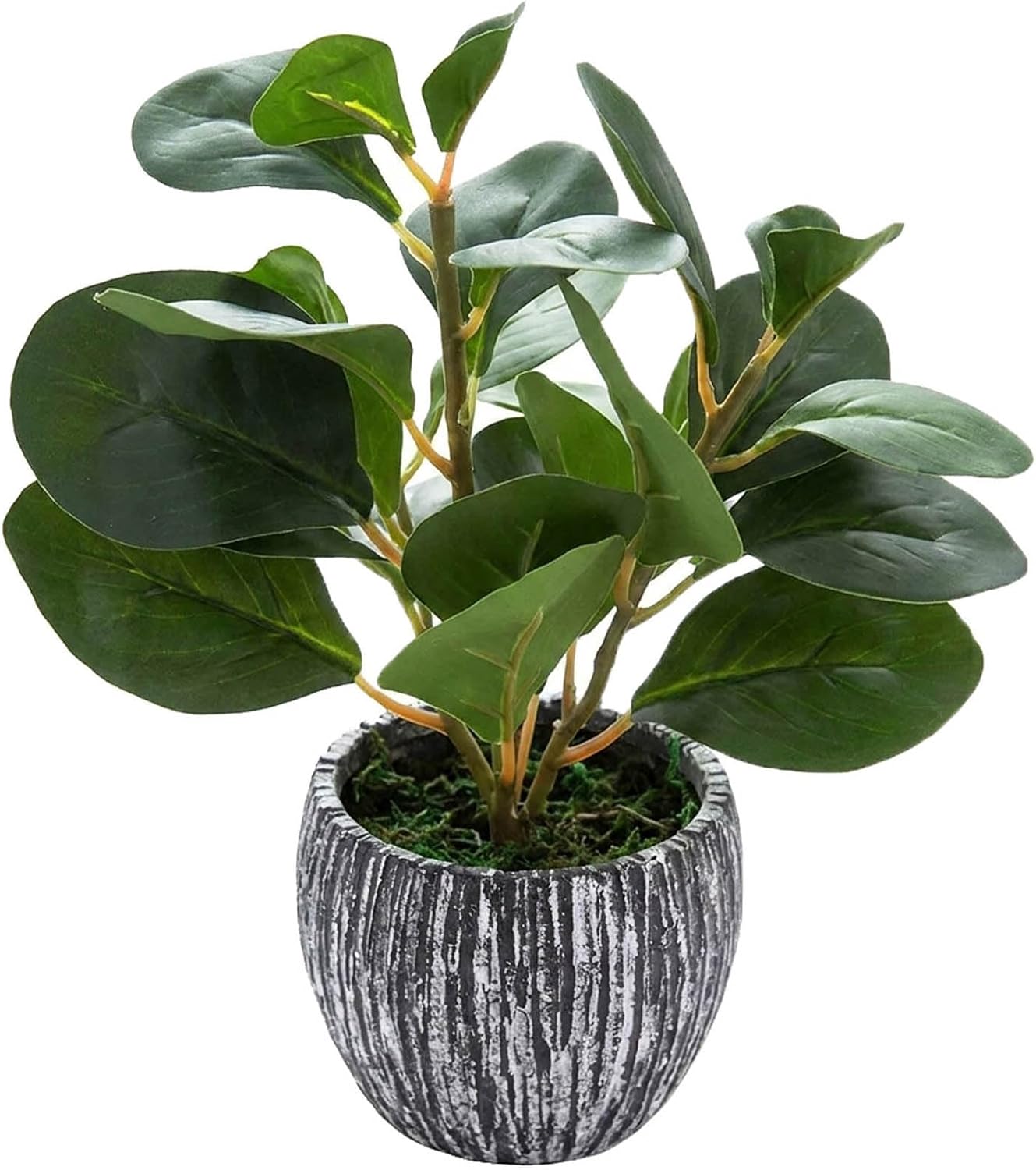 Small Artificial Fiddle Leaf Fig Tree Fake Potted Desk Plant for Indoor