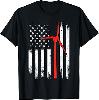 Wind Turbine Technician Shirt American Flag Tshirt Gifts T-Shirt