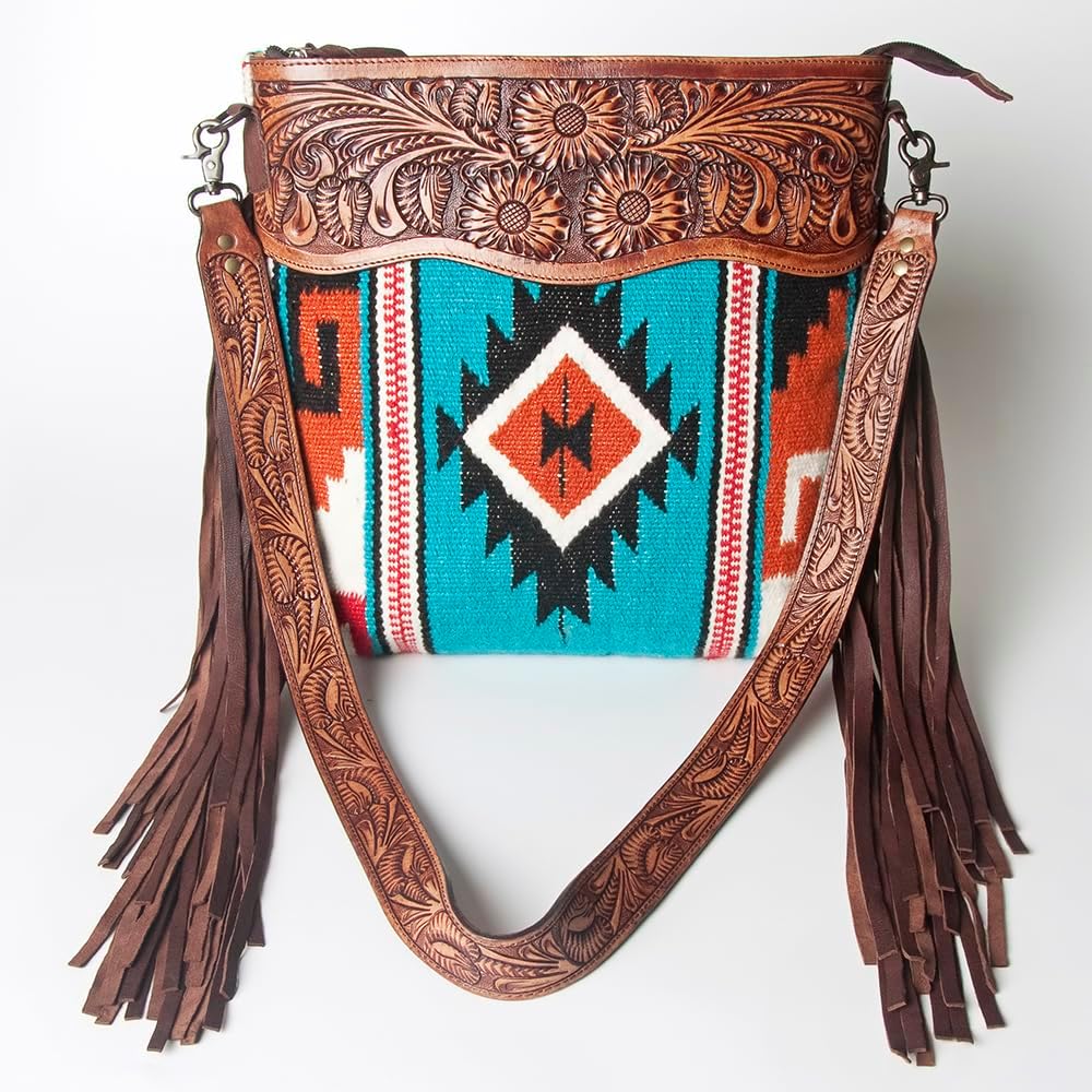 American Darling Signature Crossbody Hand Tooled Saddle Blanket Genuine Leather Women Bag Western Handbag Purse