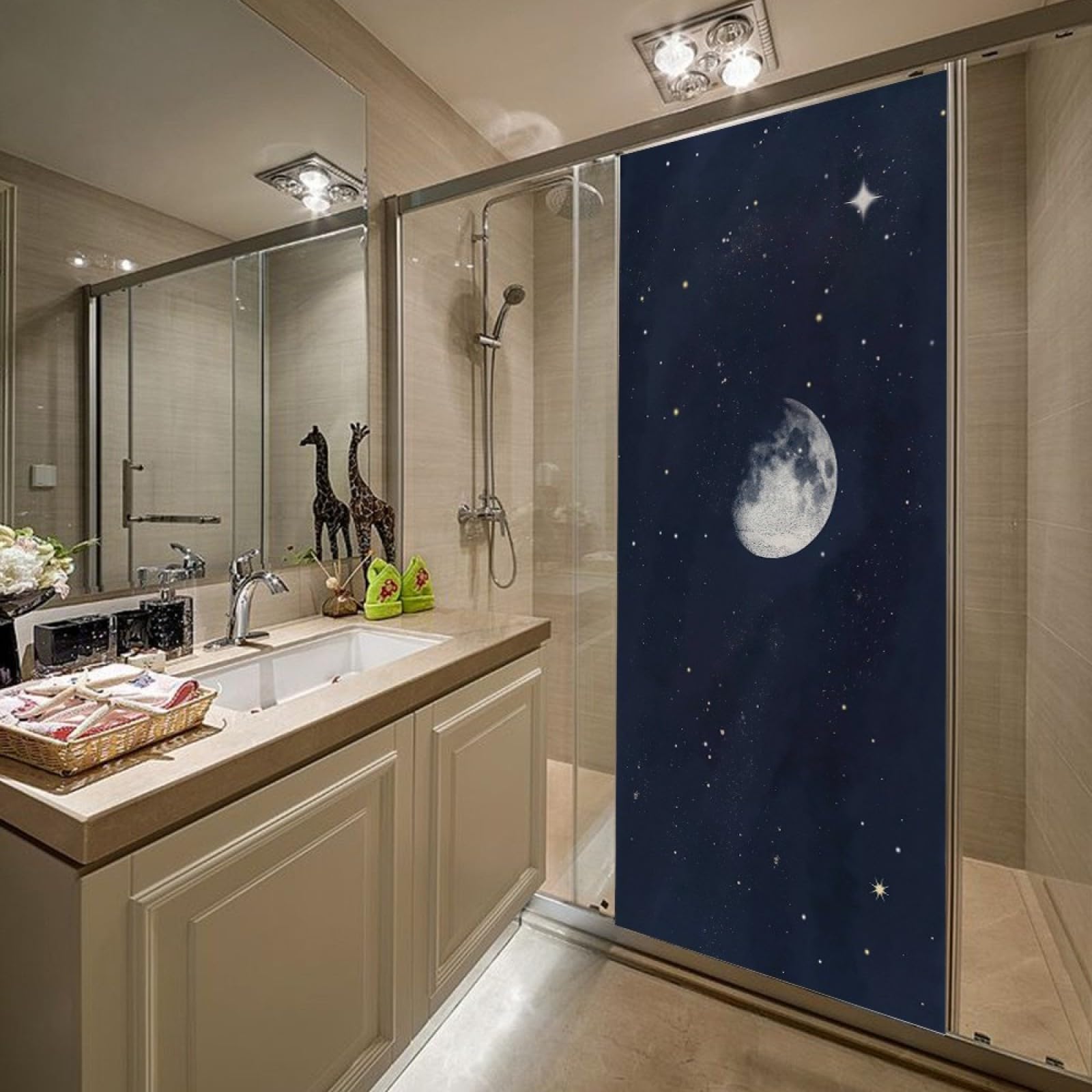LuSeven stickers porte de douche Arbres blancs artistiques 77x200cm(30 LuSeven stickers porte de douche Arbres blancs artistiques 77x200cm(30