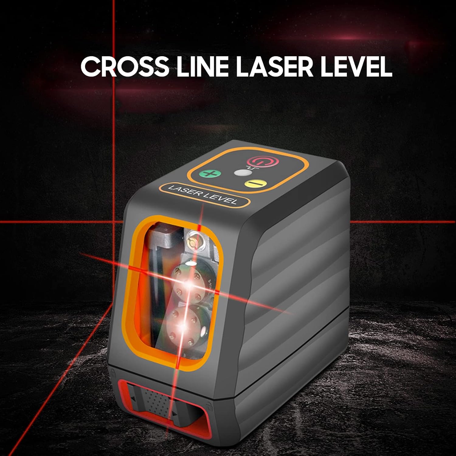 Cross Line Level with Bracket 15M/ 49FT Self Leveling Horizontal and Vertical Red Beam Line Marker 10 Levels Brightness