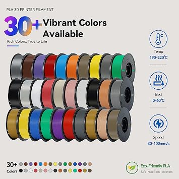 Kingroon PLA 3D Printer Filament,10 Rolls, Dimensional Accuracy +/- 0.02 mm, 10kg Spool(22lbs), 1.75 mm,5Black+5White