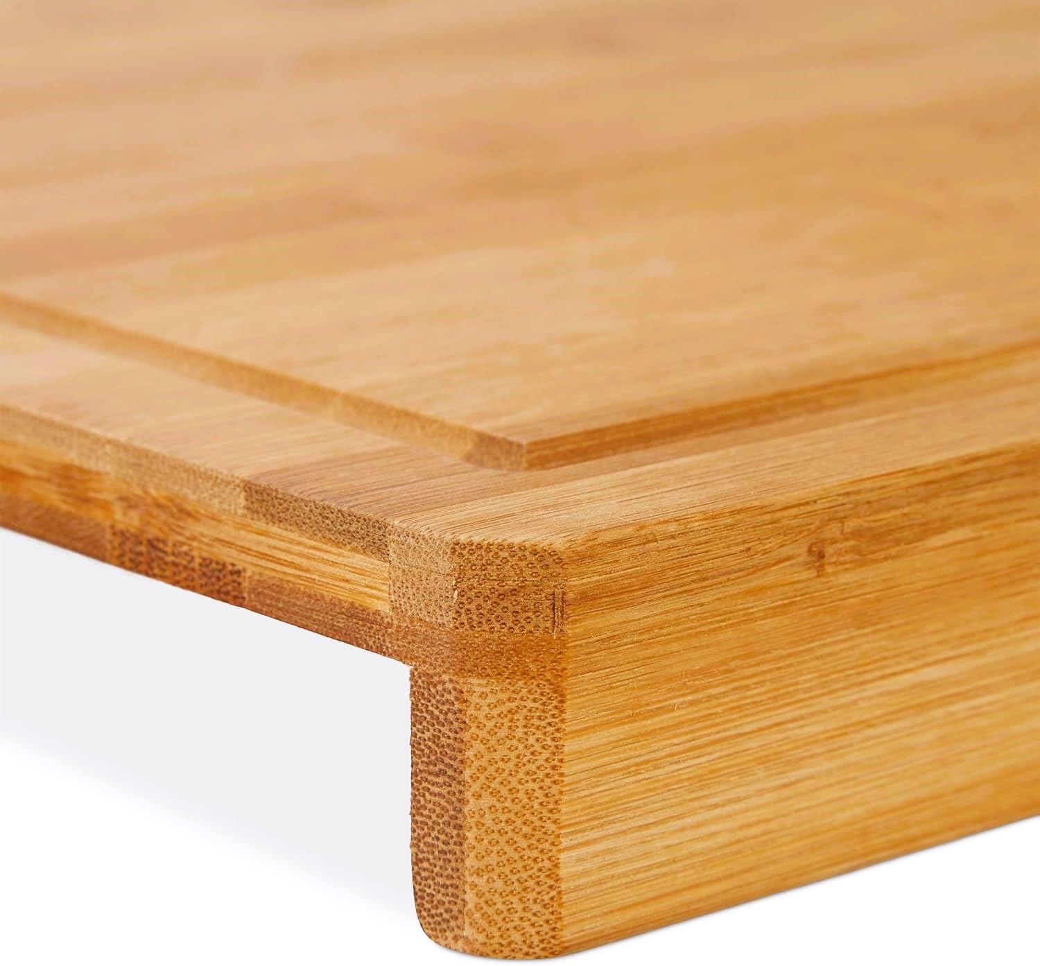 Tabla de Bambú para Cortar en Cocina. Bandeja de Madera para Borde de encimera para Picar, Trocear y Servir 45x35x4,5cm
