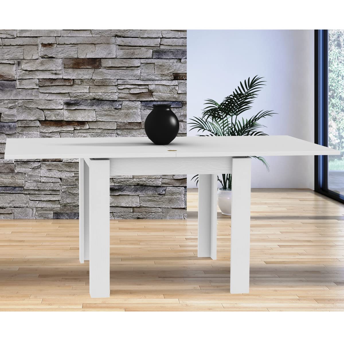 Yellowshop - Tavolo quadrato allungabile a libro cm 80x80, 90x90, 100x100 RODI Olmo Perla (90/180x90 cm)