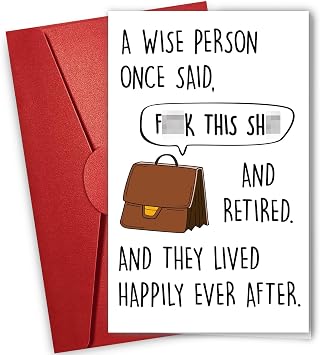 NewEleven Retirement Gift For Woman - Retirement Card For Women, Men, Boss - Funny Retirements Gifts For Men, Farewell Gifts For Coworkers From Work Bestie, Colleague - Greeting Card