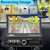 Vista 3 de Podofo Estéreo de coche con pantalla táctil monodinar, pantalla abatible motorizada de 7 pulgadas, radio de coche en unidad principal