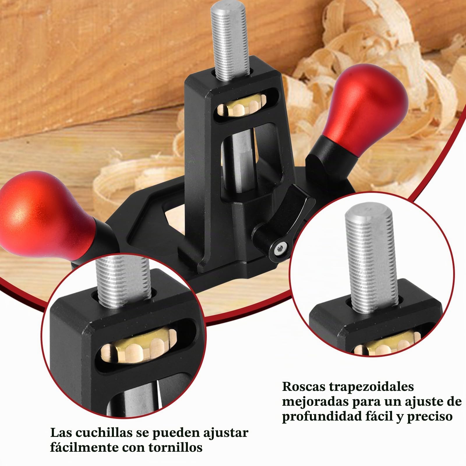 Cepillo Carpintero Manual,Cepillo De Borde De Mano Ajustable, Avión De Madera De Mano Pequeña Cepilladora De Madera para Carpintería,Recortar,Cepillar, Alisar Superficies