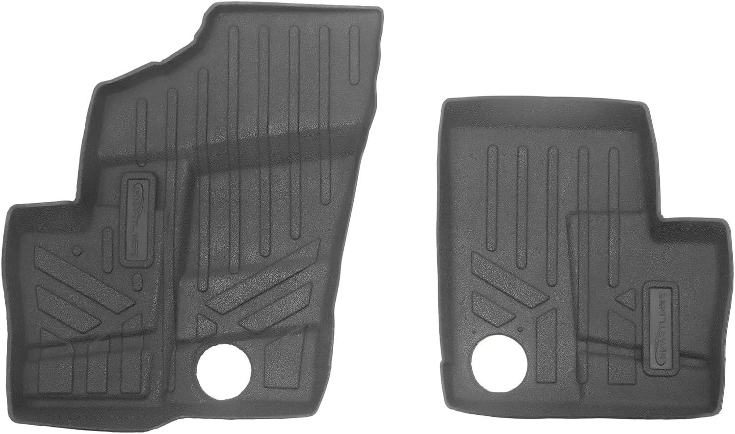 SMARTLINER All Weather Protection Custom Fit 1st Row Rugged Rubber Floor Liner Set Compatible with 2020-2025 Polaris RZR Trail/Trail S