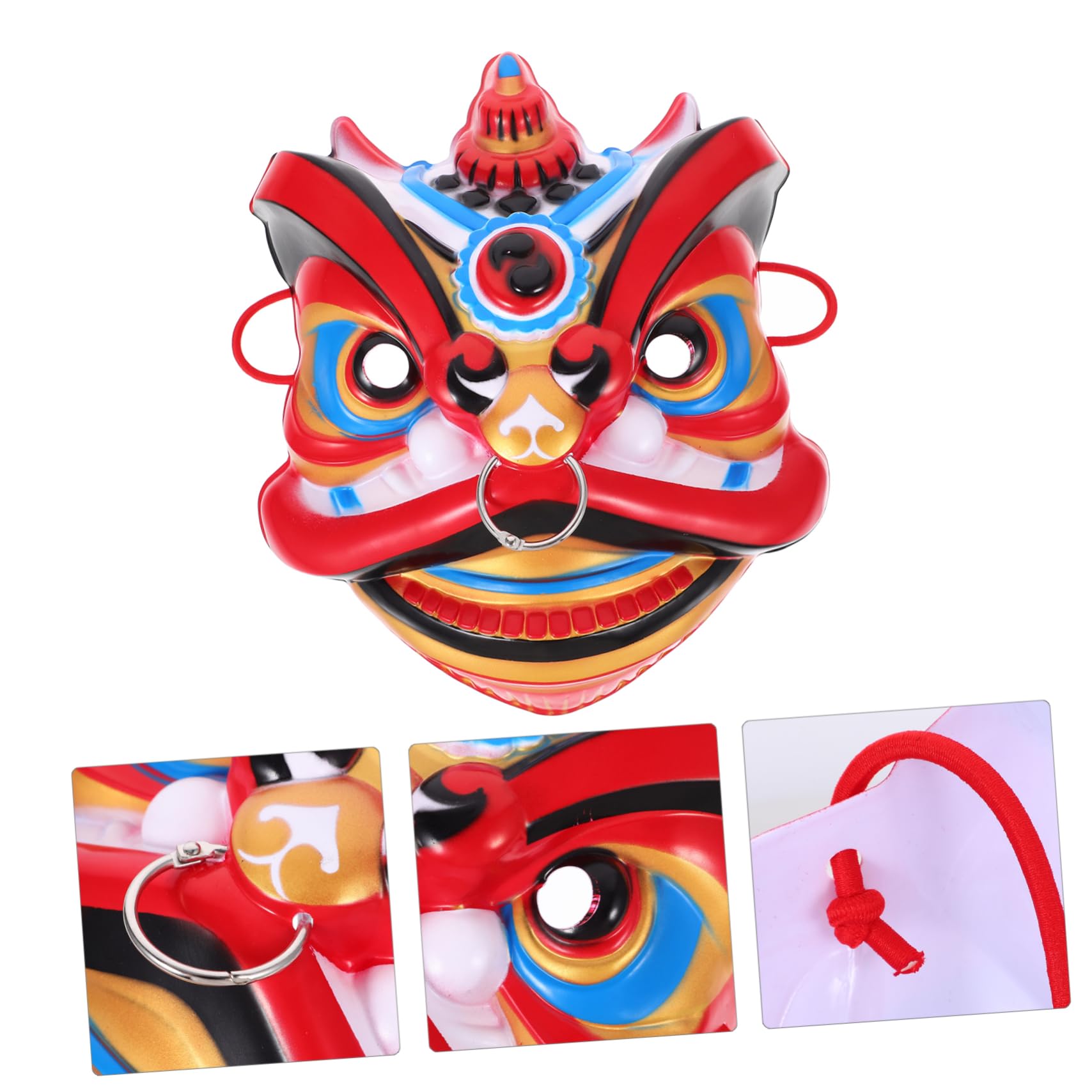 TOYANDONA 5pièces Masque De Lion Chinois Masque De Danse Artisanale Pour Spectacles Et Cosplay Costume Amusant Pour Fêtes Et Performances Scéniques