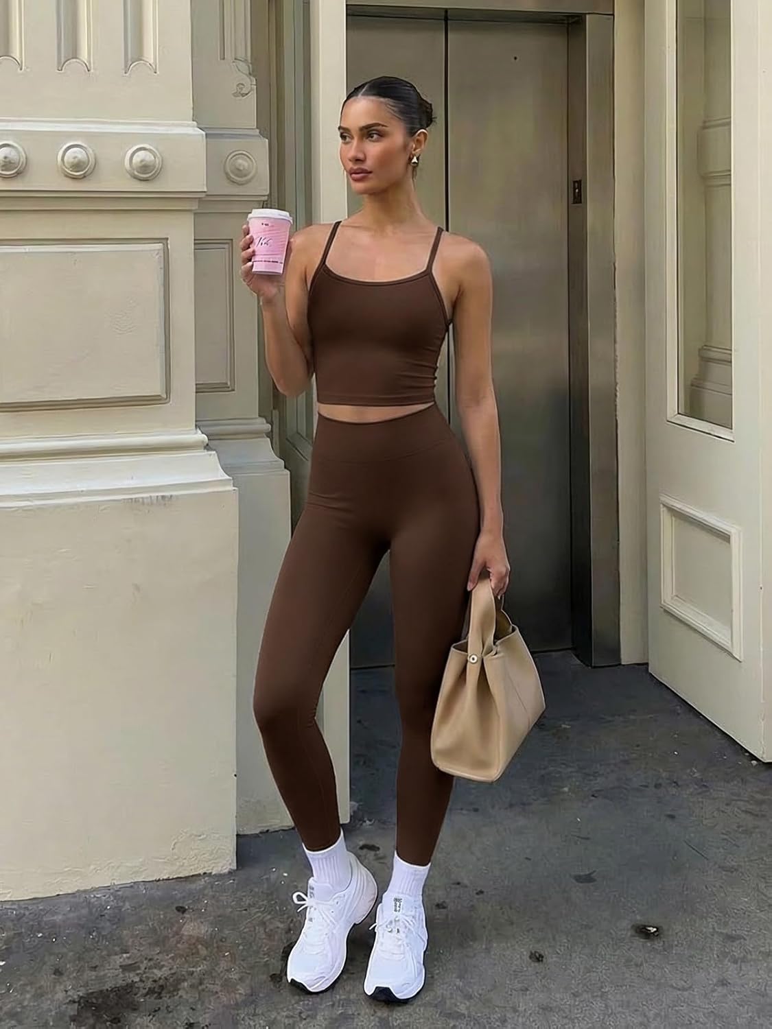 Matching Workout Sets for Women,Breathable Sport Bras & Seamless Leggings,2 Piece ActiveWear Outfits for Pilates/Gym/Athletic - Image 4