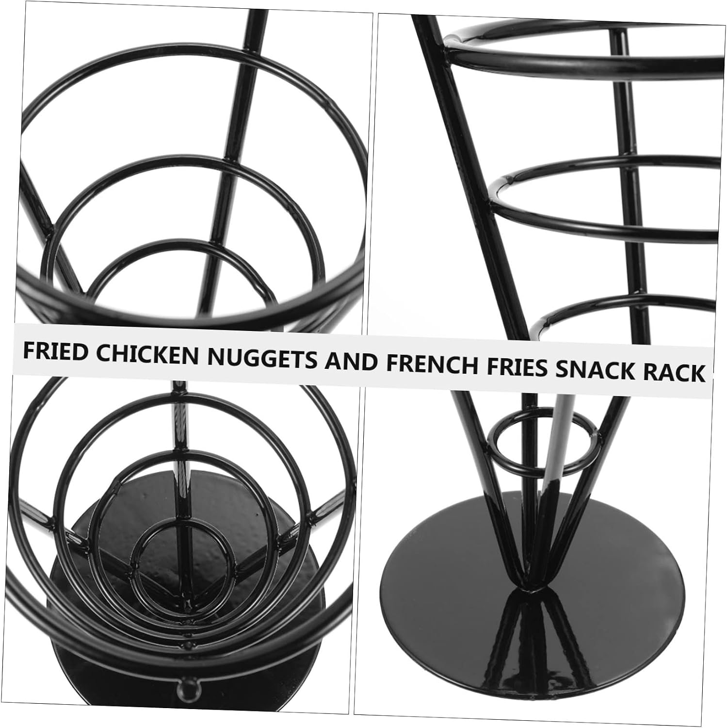 PRETYZOOM 1pc Creative Snack Tray for Fried Chicken and French Fries Compact Iron Snack Holder for Appetizers for Parties and Gatherings Functional and Stylish Design